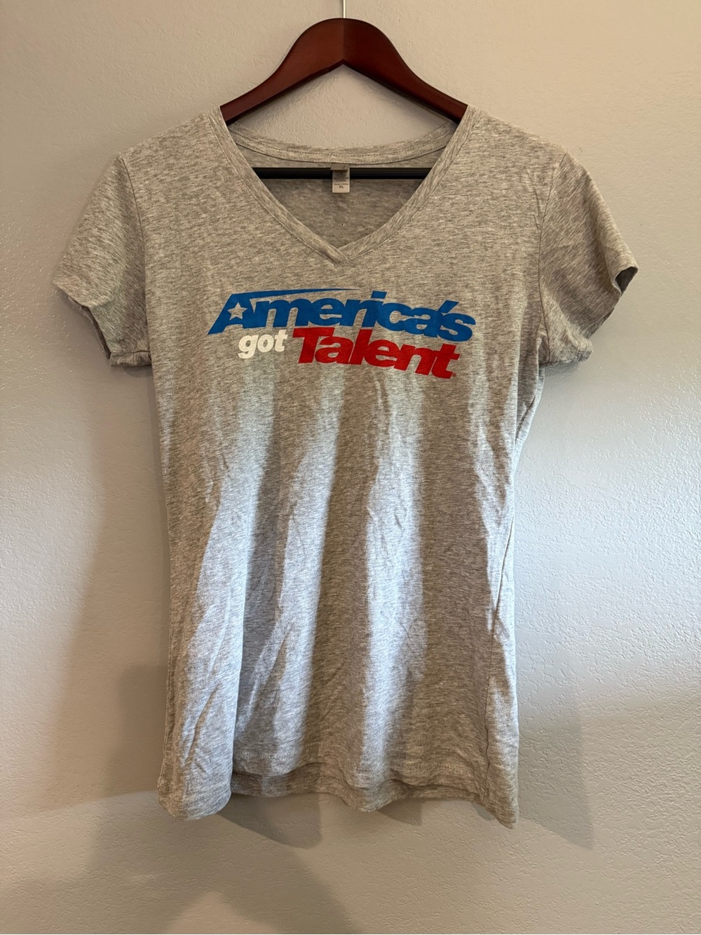 Next Level Apparel Women's Gray V-Neck 'America's Got Talent' Logo Tee